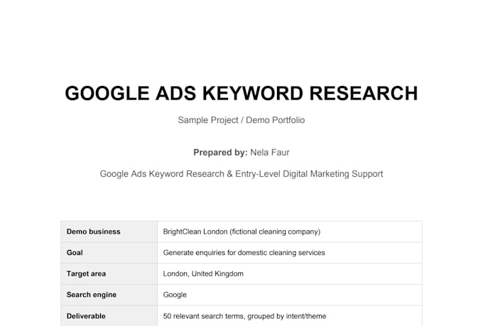 do google ads keyword research for your business